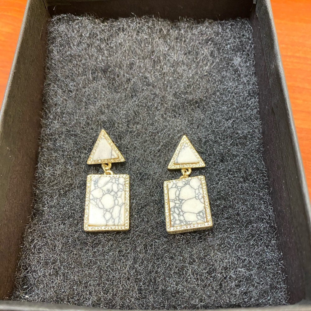 Marble and Crystal Earrings